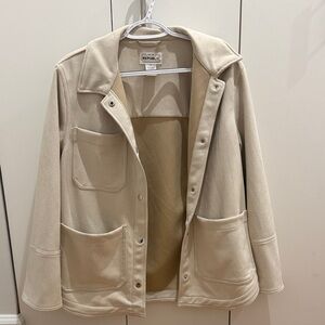 For The Republic Beige Suede Jacket